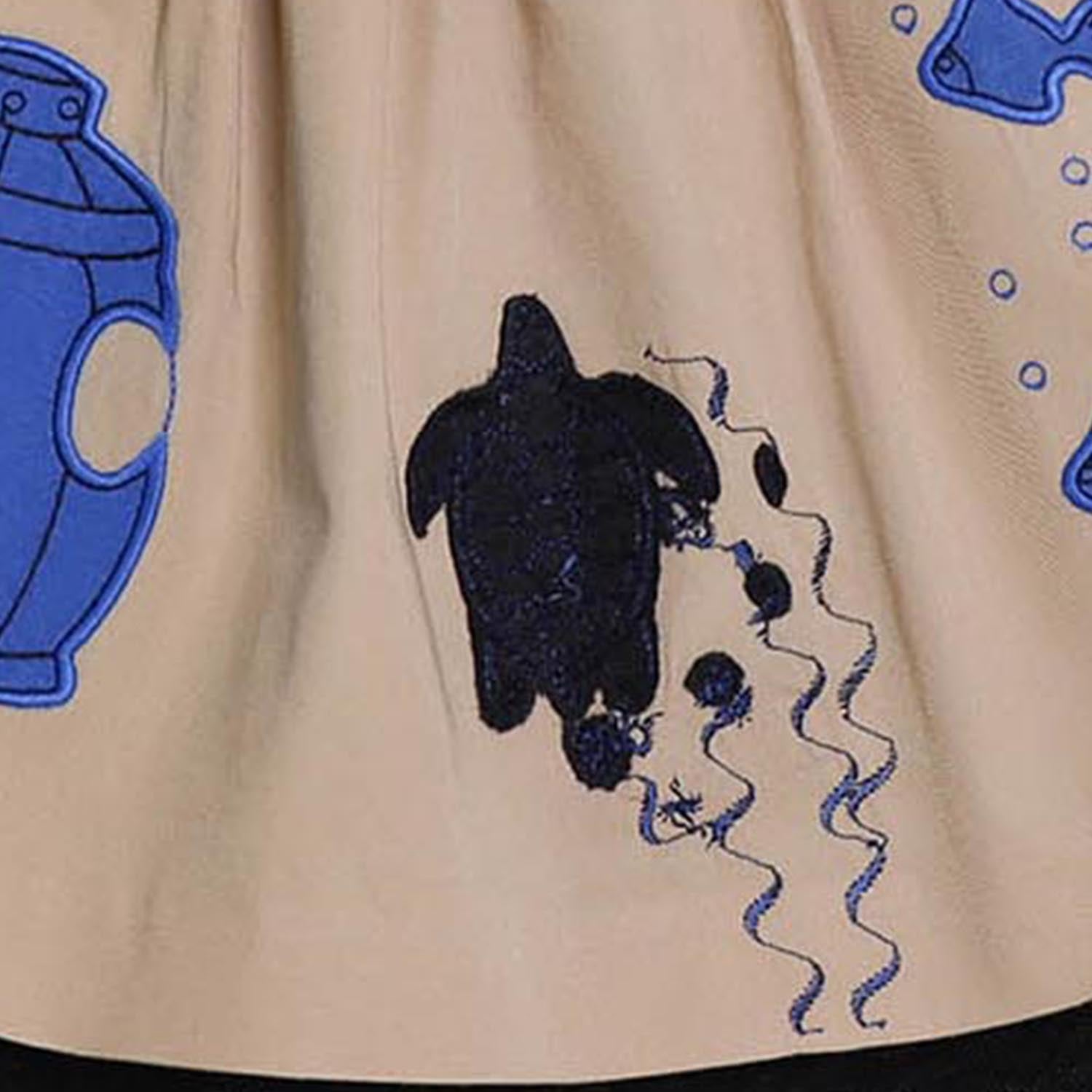 MAGIC MENDING PRELOVED Beige Cotton Skirt with Submarine, 4 years-2