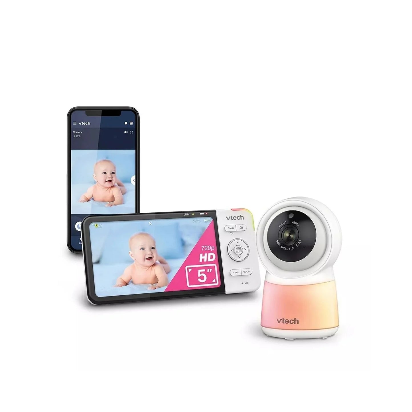 VTech RM5755HD 5" Smart Wi-Fi 1080p Video Baby Monitor