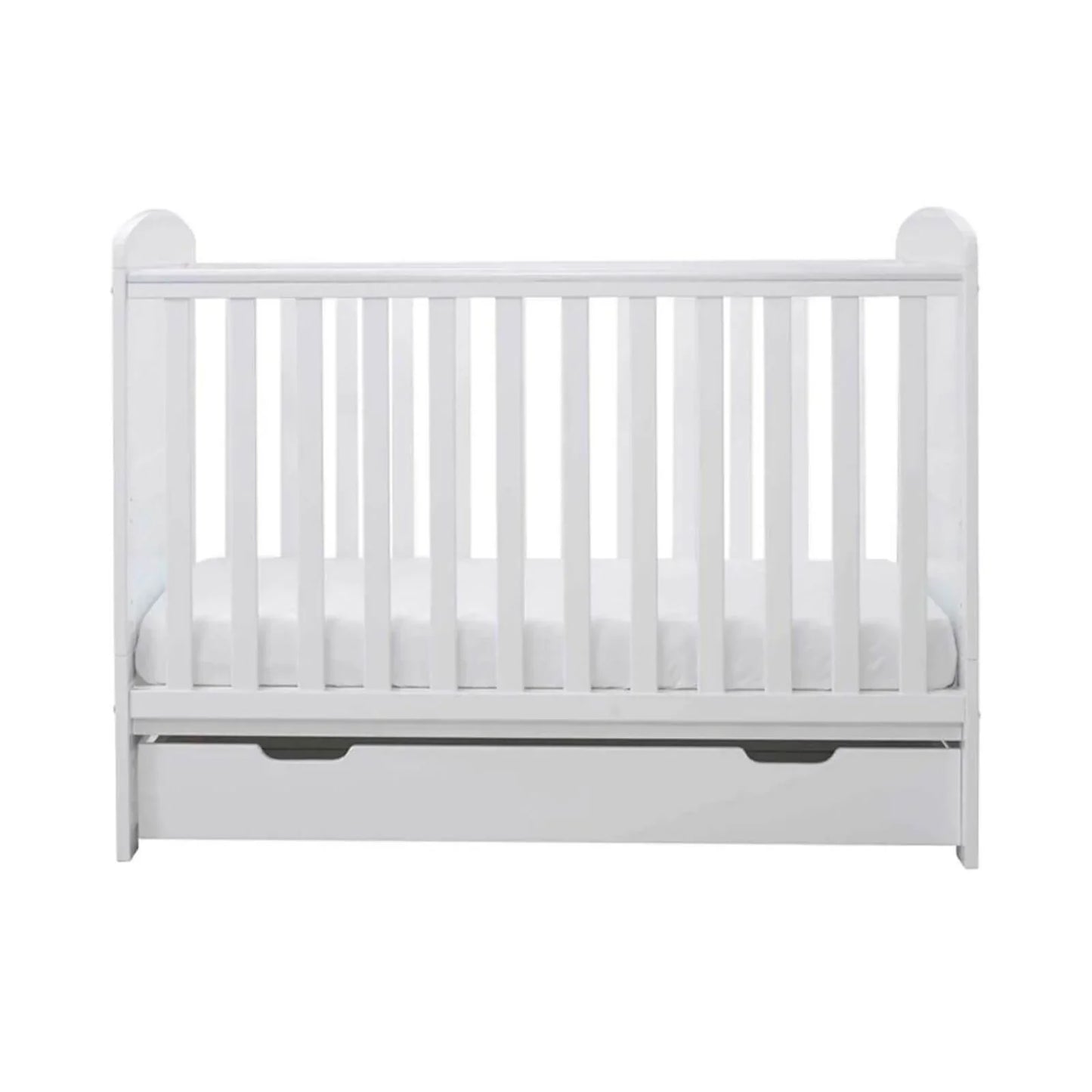 Ickle Bubba Coleby Mini Cot Bed & Under Drawer White - Fibre Mattress