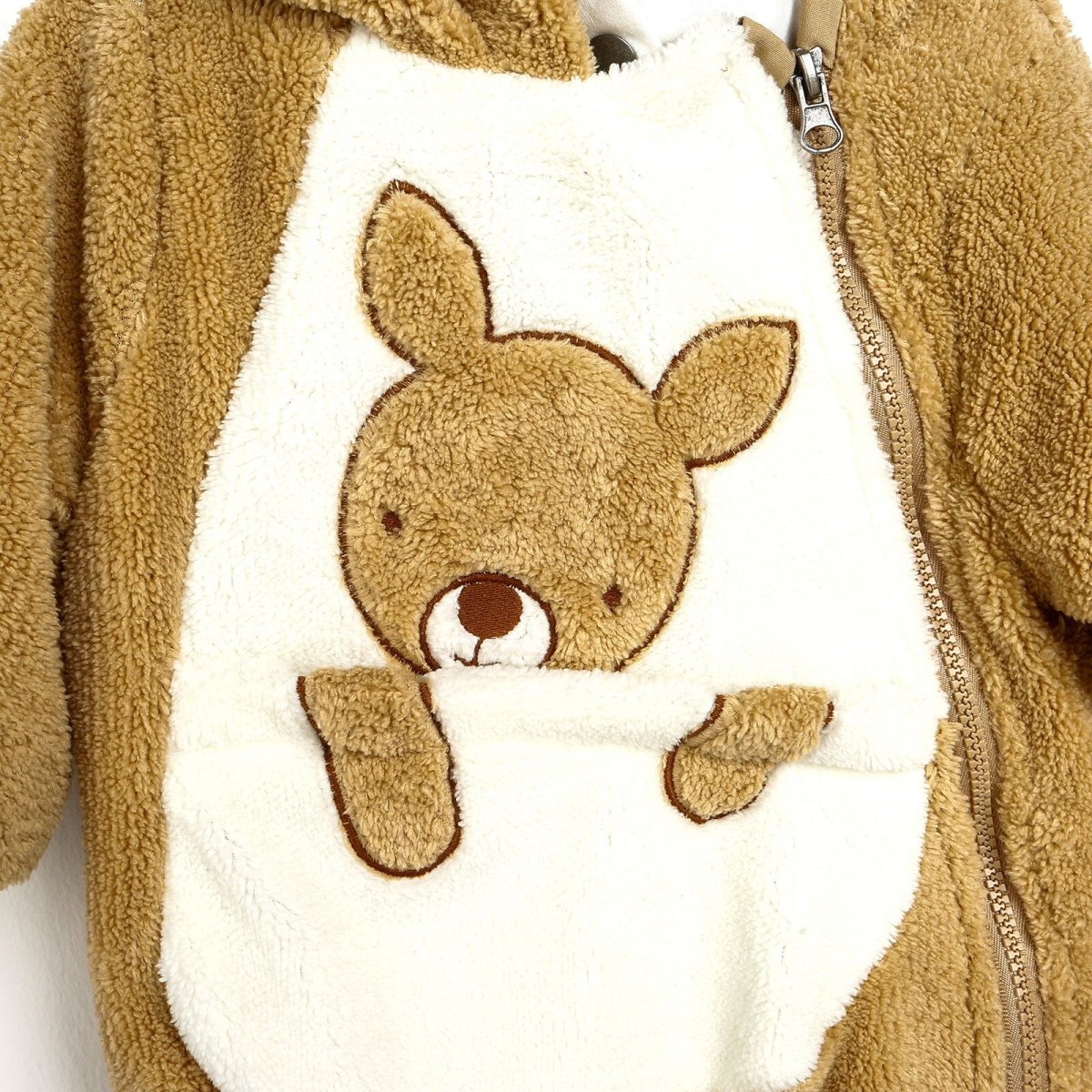 Midimod Newborn Welsoft Kangaroo Footed Jumpsuit - Brown