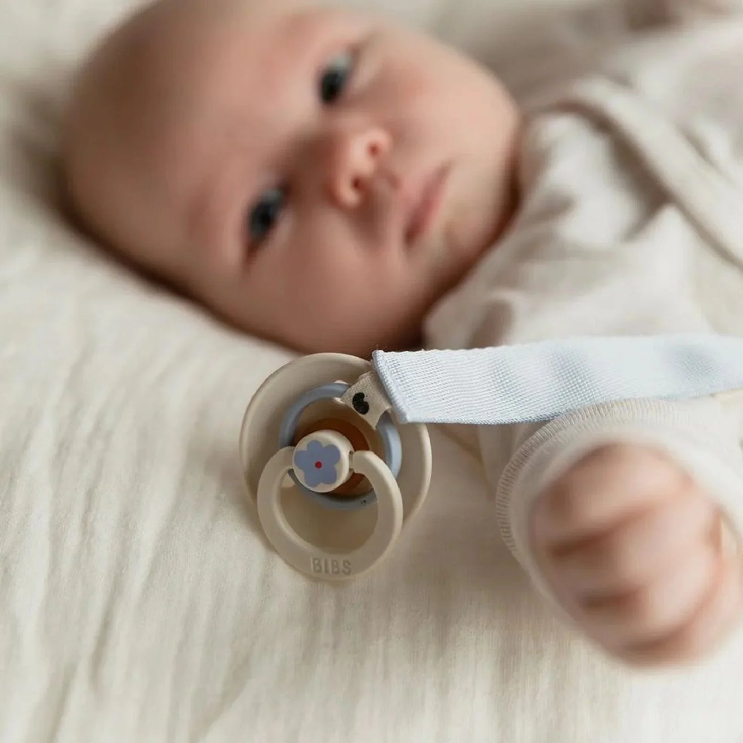 BIBS Soother Clip Ribbon - Dusty Blue