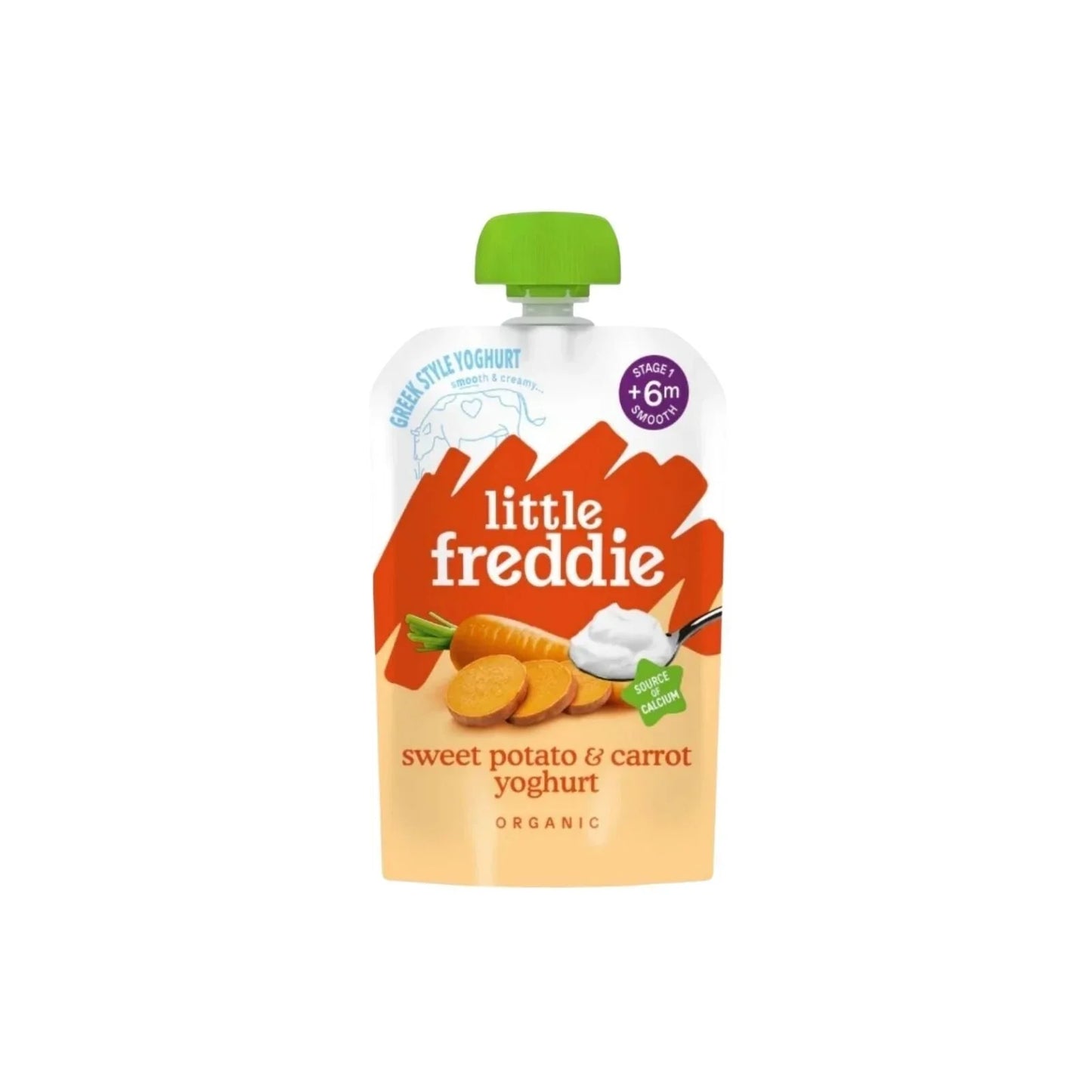 Little Freddie Organic Sweet Potato & Carrot Yoghurt Baby Food Pouch 6+ months 100g