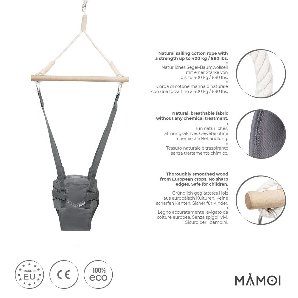 MAMOI® Baby bouncer Pink, Swing seat, Indoor rocking bouncy chair, Toddler jolly jumper rocker, Door frame swings, Jumpers and bouncers for babies from 6 months-2