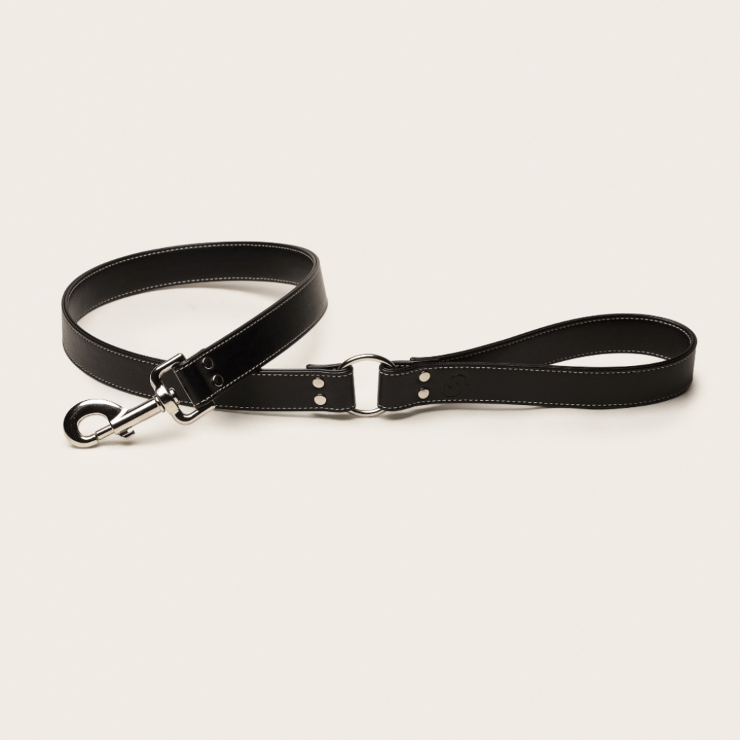 Black apple leather lead - mezetto