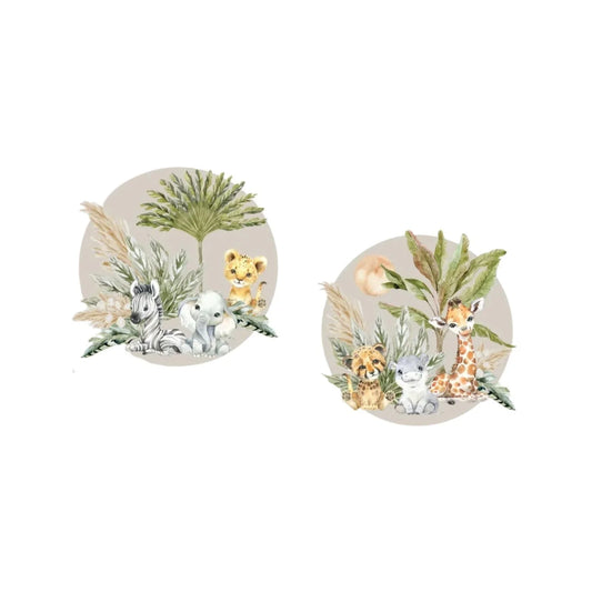 Live Vida Baby Safari Circle Wall Sticker 2 pcs