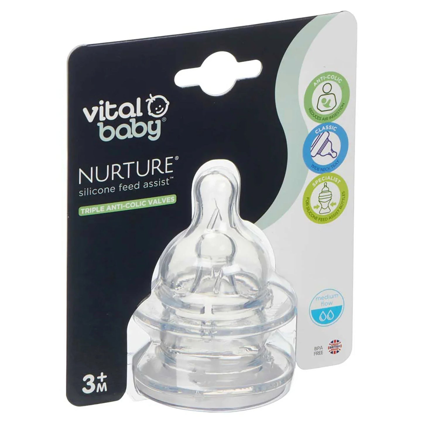 Vital Baby Nurture Silicone Teats Medium Flow