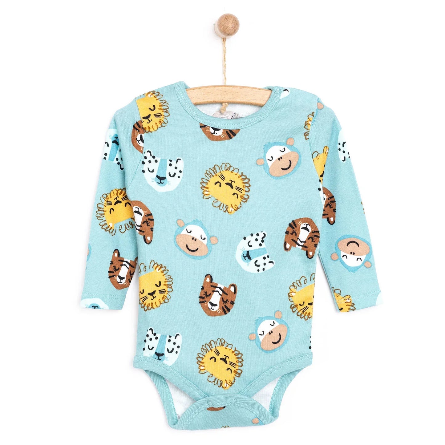 HelloBaby Boy Long Sleeve Bodysuit - Petrol Green