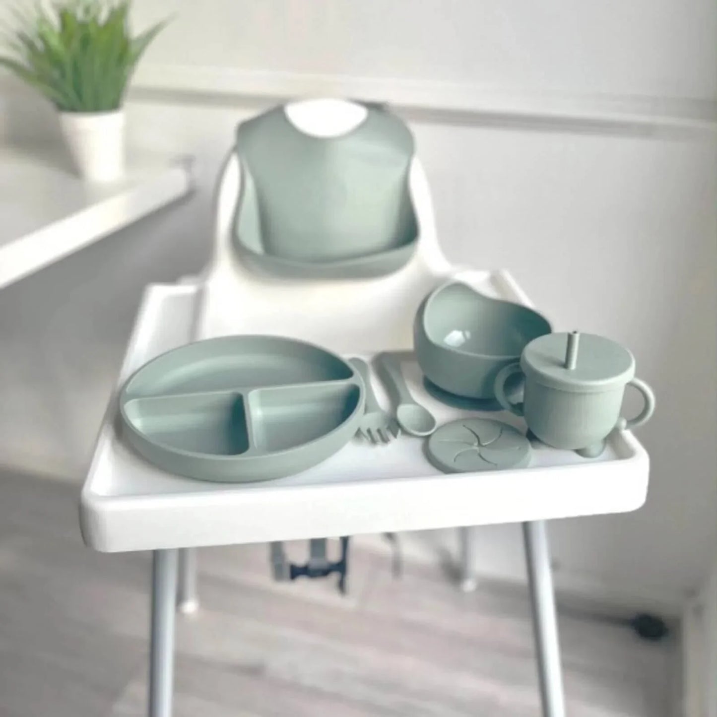 BLW Essentials Silicone Feeding Set - Sage