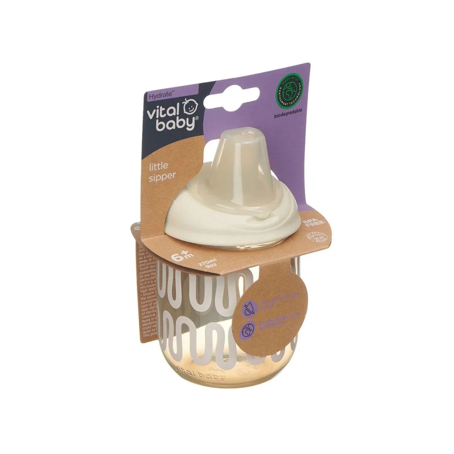 Vital Baby Hydrate Sipper Cup 270ml - Natural Oat