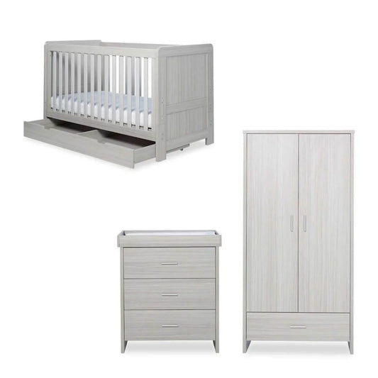 Ickle Bubba Pembrey Furniture Set Under Drawer Ash Grey 3 pcs - Premium Pocket Sprung Mattress