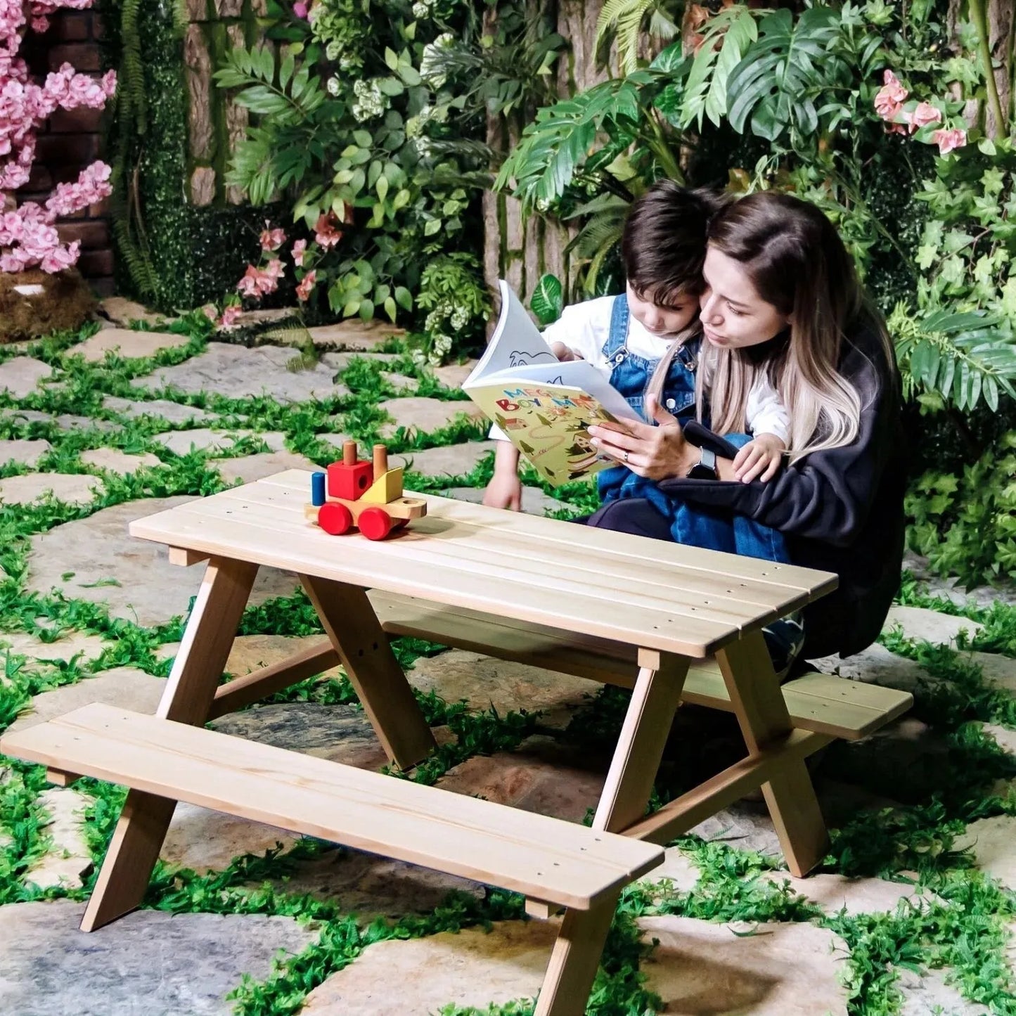 Montessori Wooden Mini Picnic Table