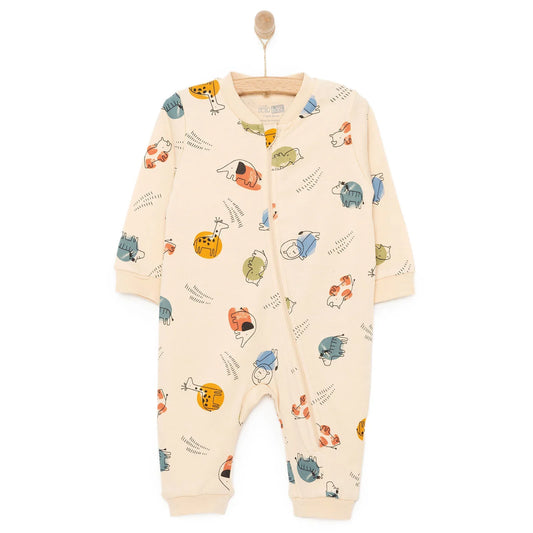 HelloBaby Newborn Boy Jumpsuit - Beige