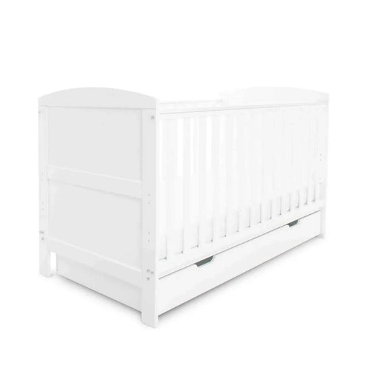 Ickle Bubba Coleby Classic Cot Bed & Under Drawer White - Without Mattress