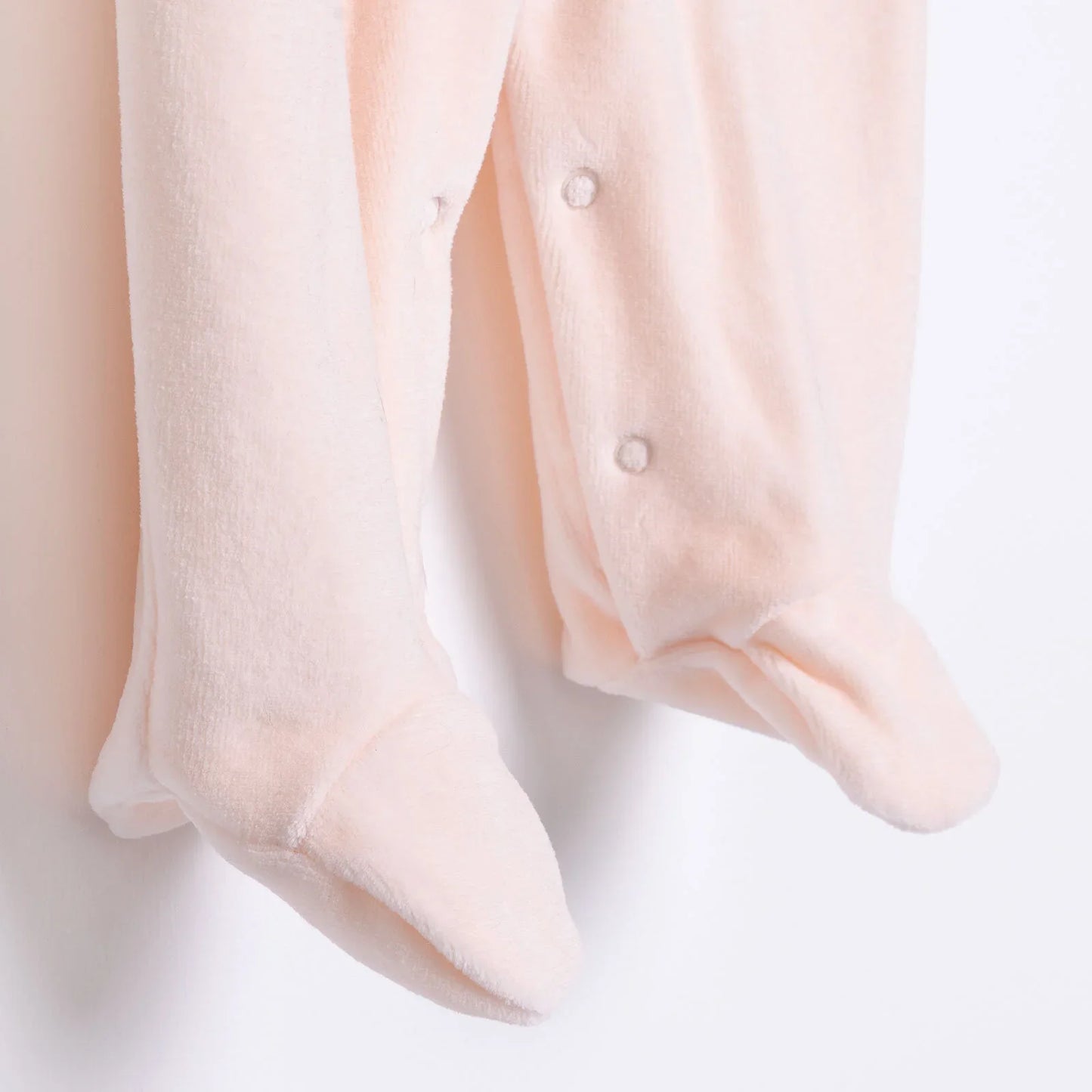 HelloBaby Newborn Unisex Embroidered Velvet Jumpsuit - Light Pink