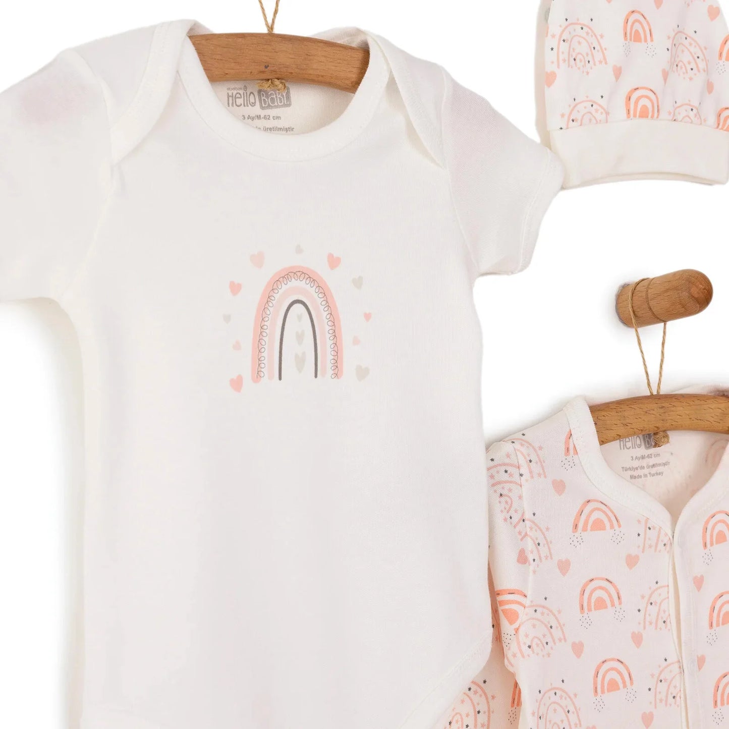 HelloBaby Newborn Baby Girl Rainbow Jumpsuit - Ecru