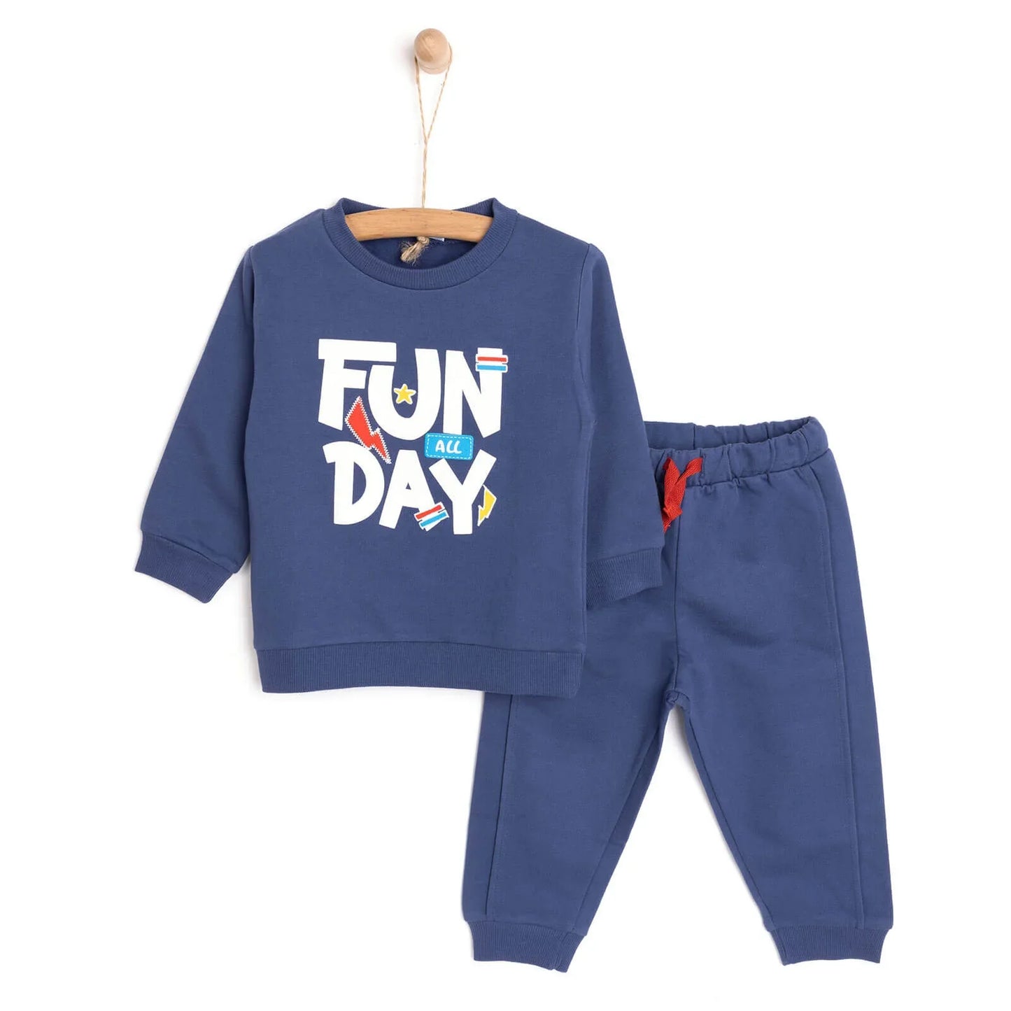 HelloBaby Baby Boy Sweatshirt Footless Bottom - Navy Blue