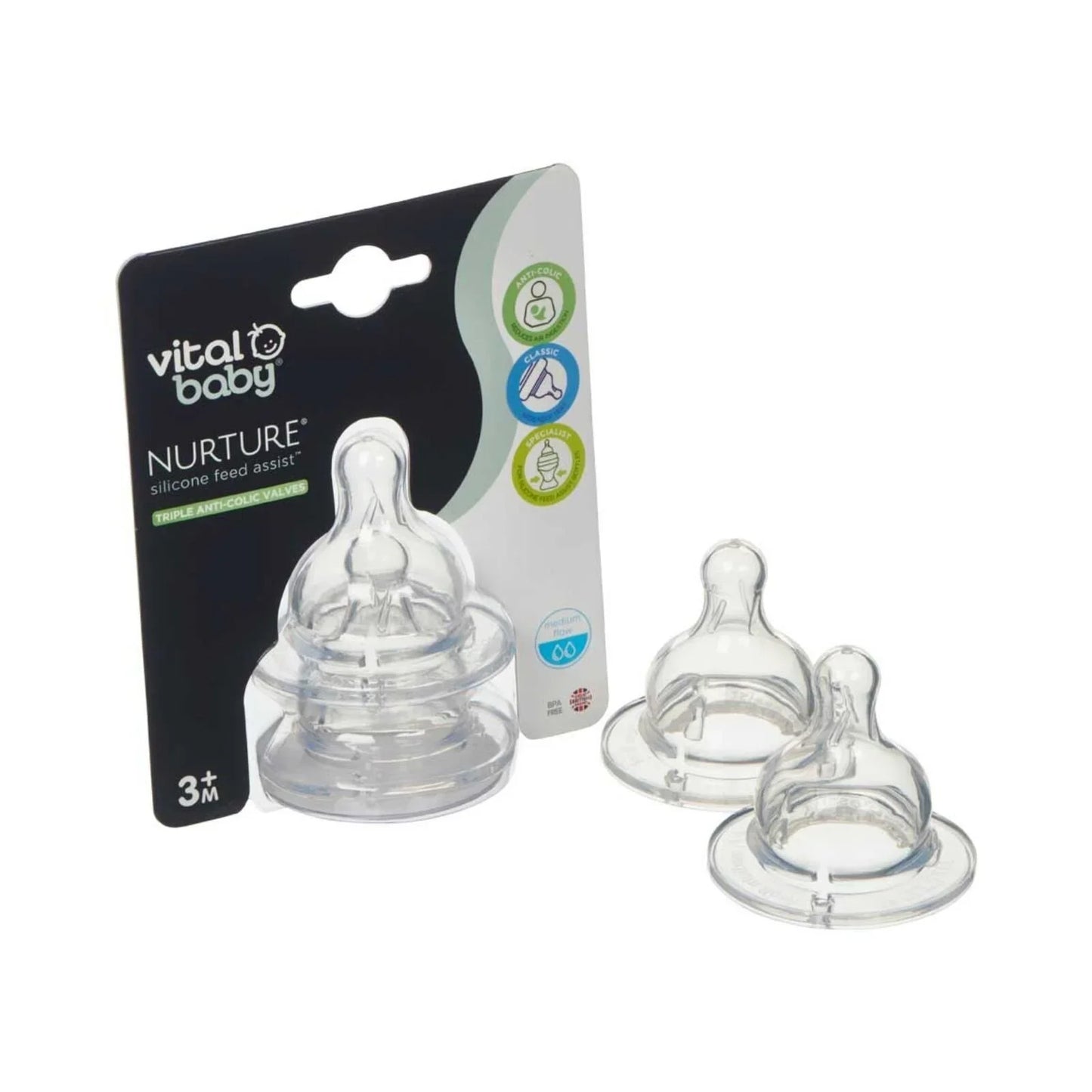 Vital Baby Nurture Silicone Teats Medium Flow