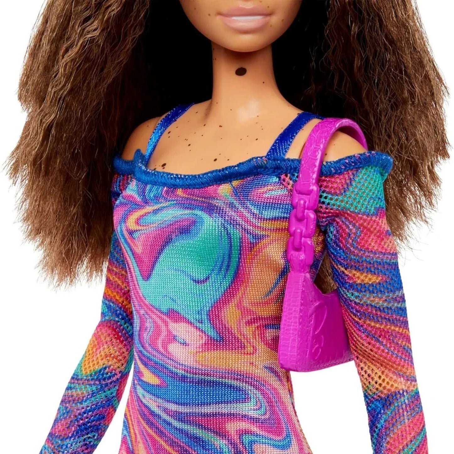 Barbie Fashionista Doll with Rainbow Marble Printed Dress