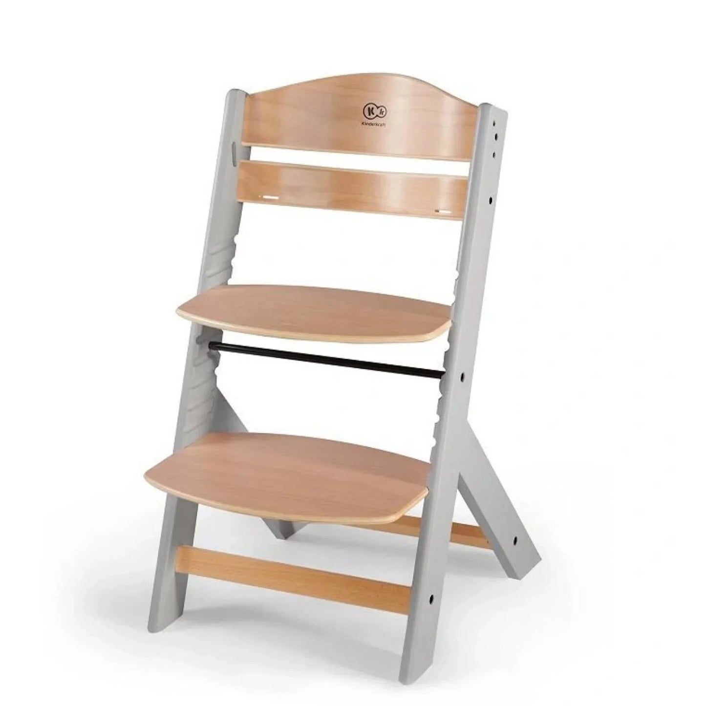 Outlet - Kinderkraft Enock Wooden Highchair - Wooden Grey