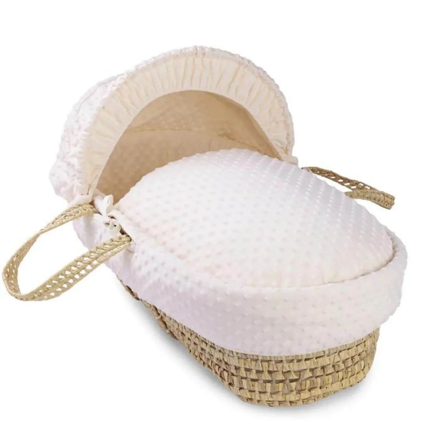 Clair de Lune Cream Dimple Palm Moses Basket - Cream