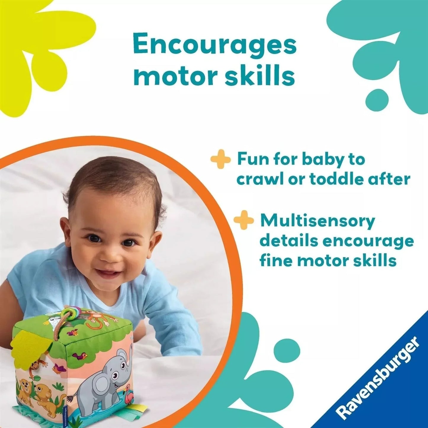 Play+ Roll & Play Sound Cube Wild Animals