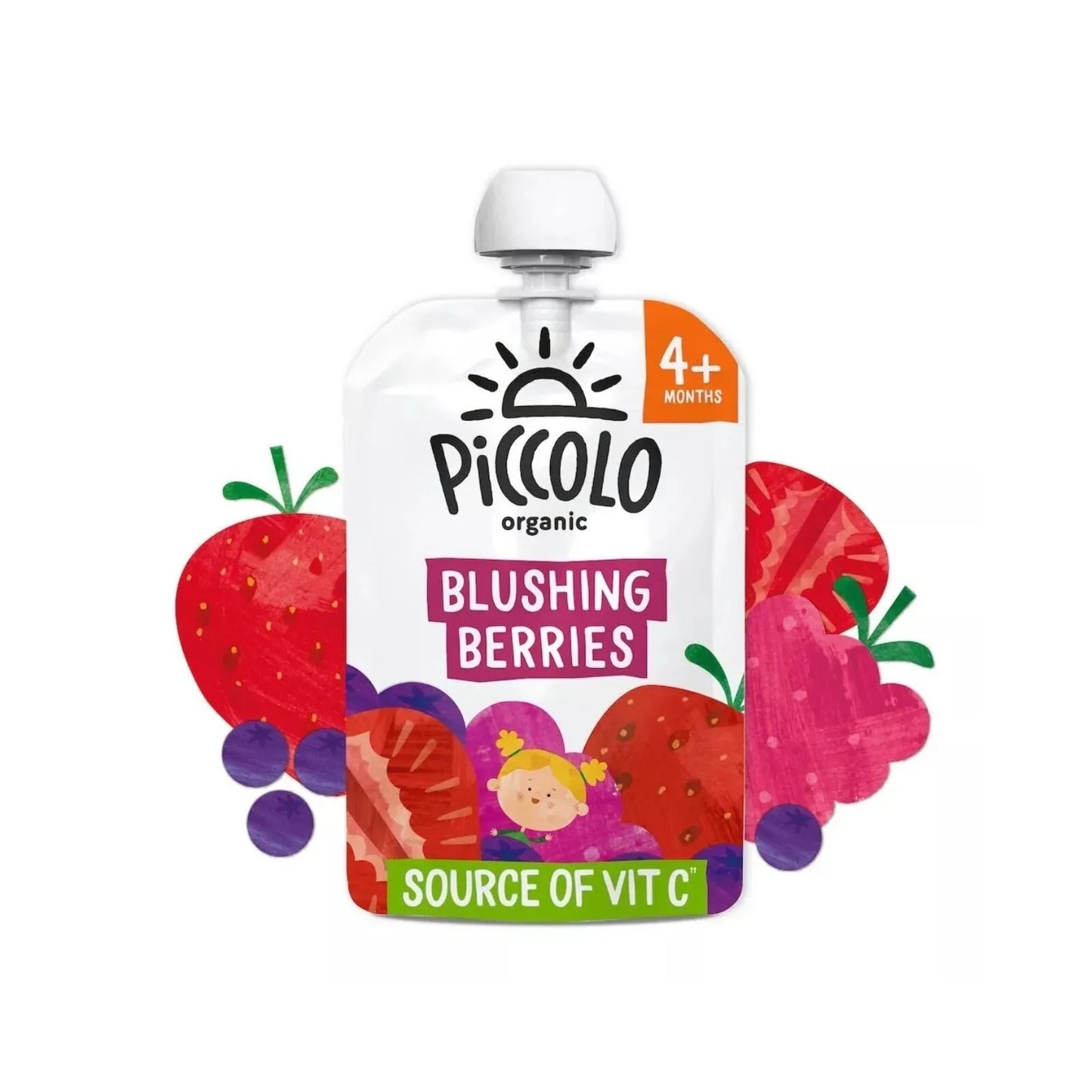 Piccolo Organic Blushing Berries Pear & Banana 4+ months 100g
