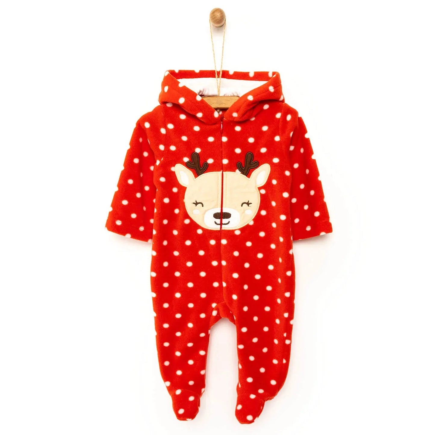 HelloBaby Newborn Baby Girl Deer Jumpsuit - Red