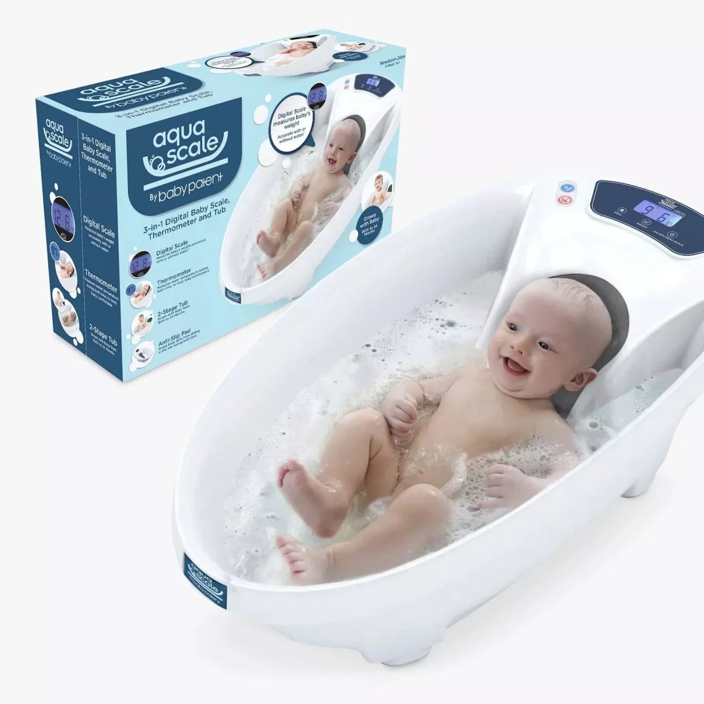 AquaScale V3 Digital Baby Bath - White