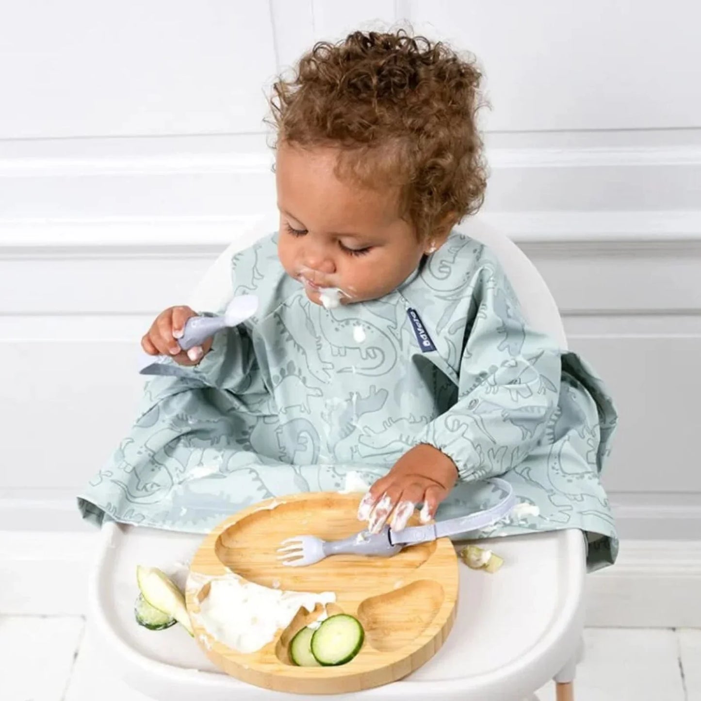 Bibado Natural Bamboo Suction Divider Plate - Mist