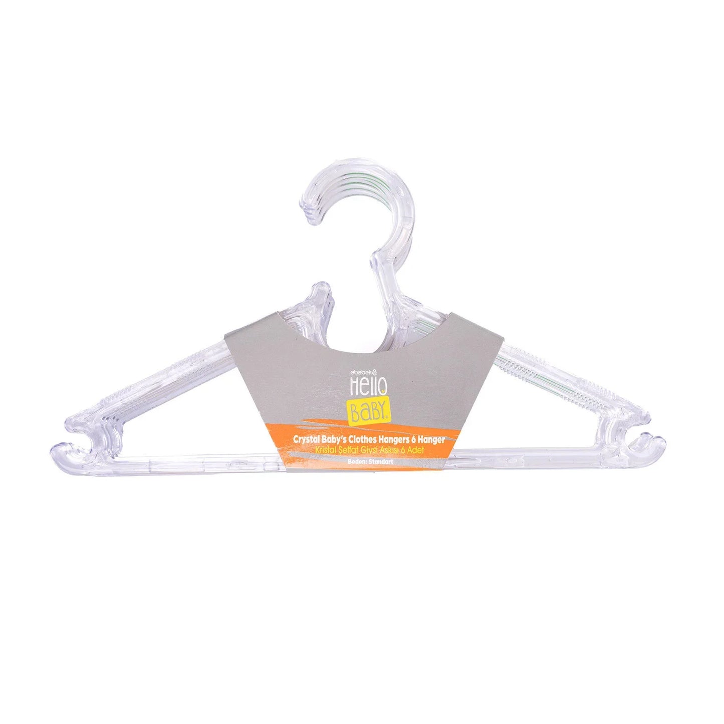 HelloBaby Crystal Transparent Hanger 6 pcs - White