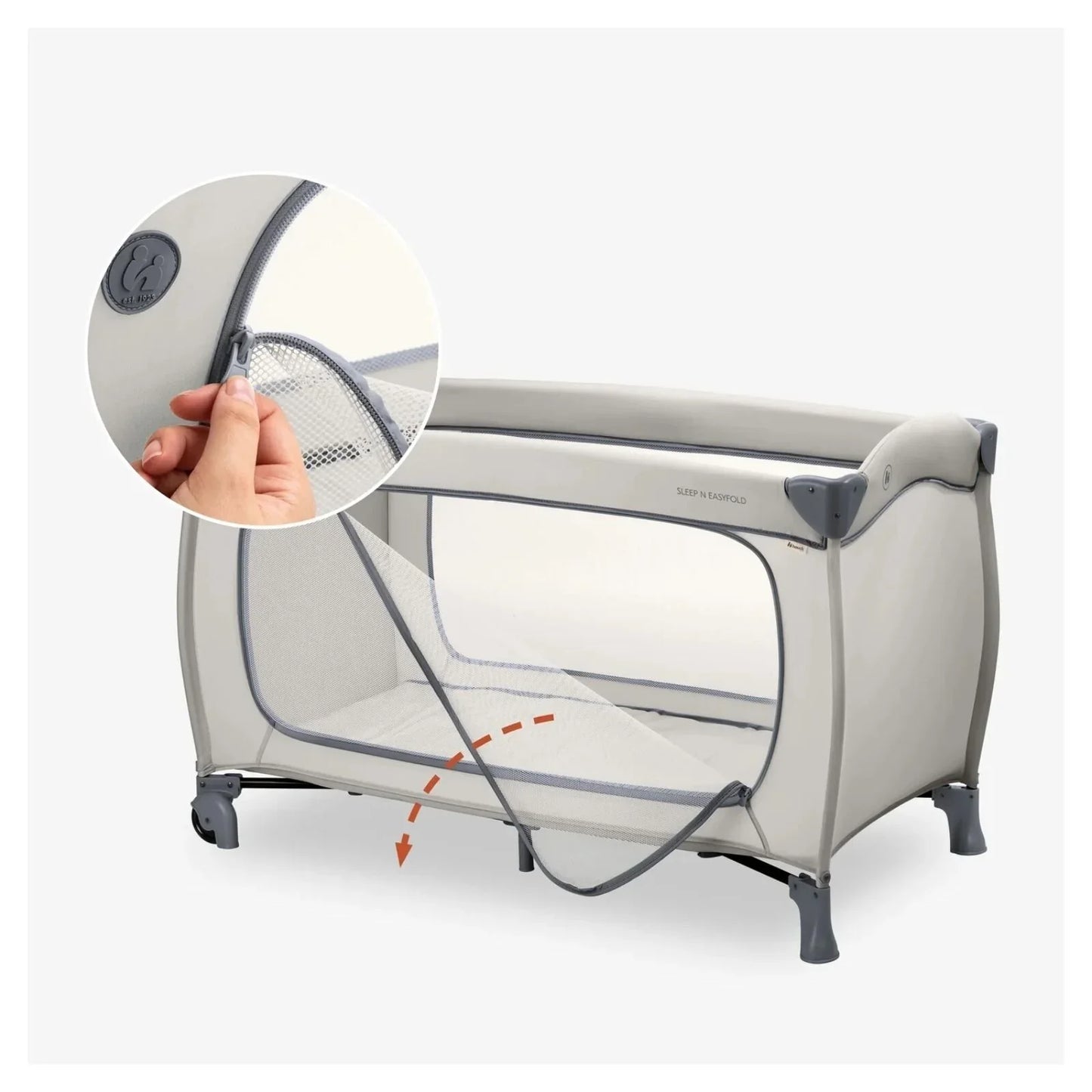 Hauck Sleep N Easyfold Travel Cot - Dark Grey