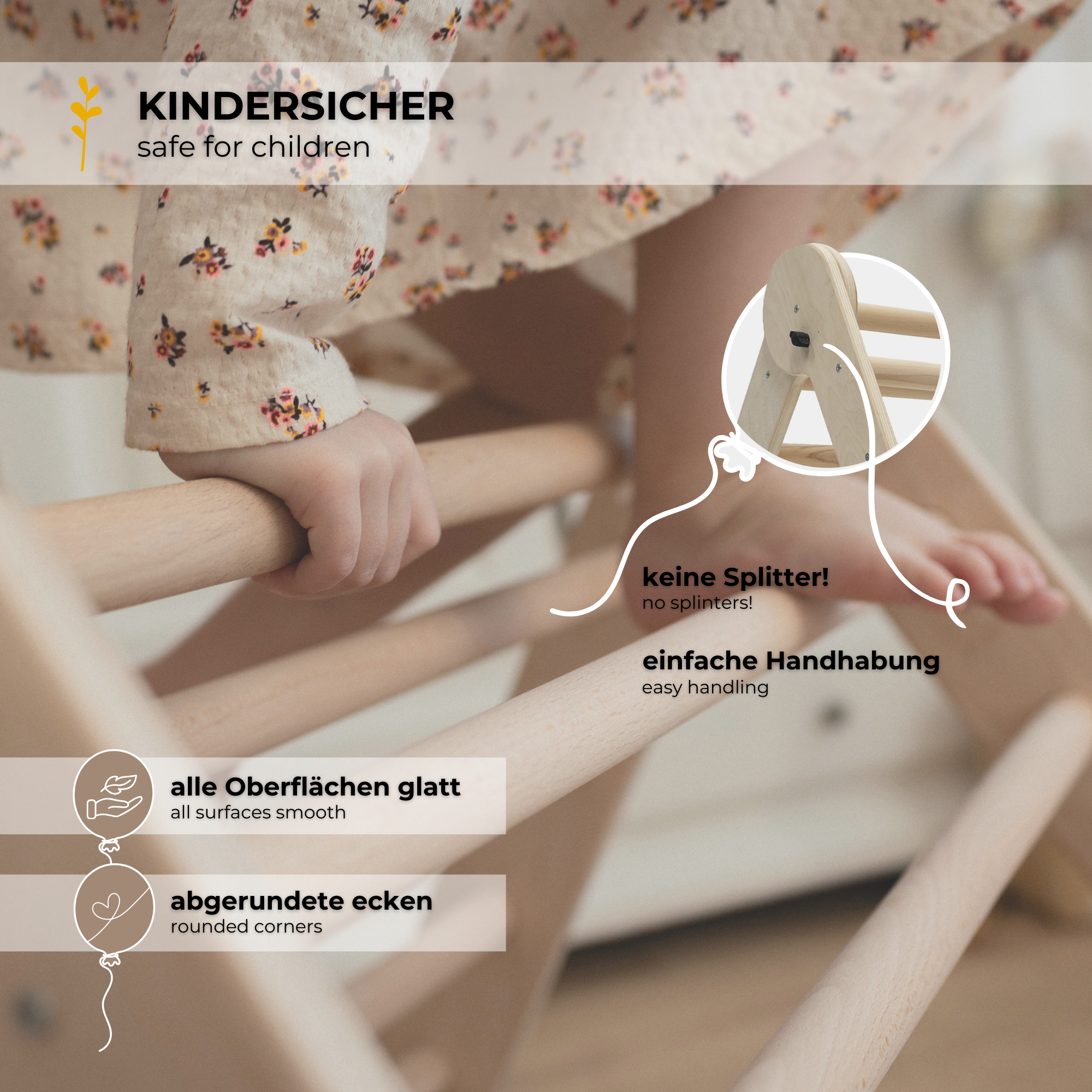 MAMOI® Climbing Frame Climbing Triangle Indoor 4 in 1 SET. Montessori climbing arch with cushions, indoor playground 1-3 years and slide for children.-1