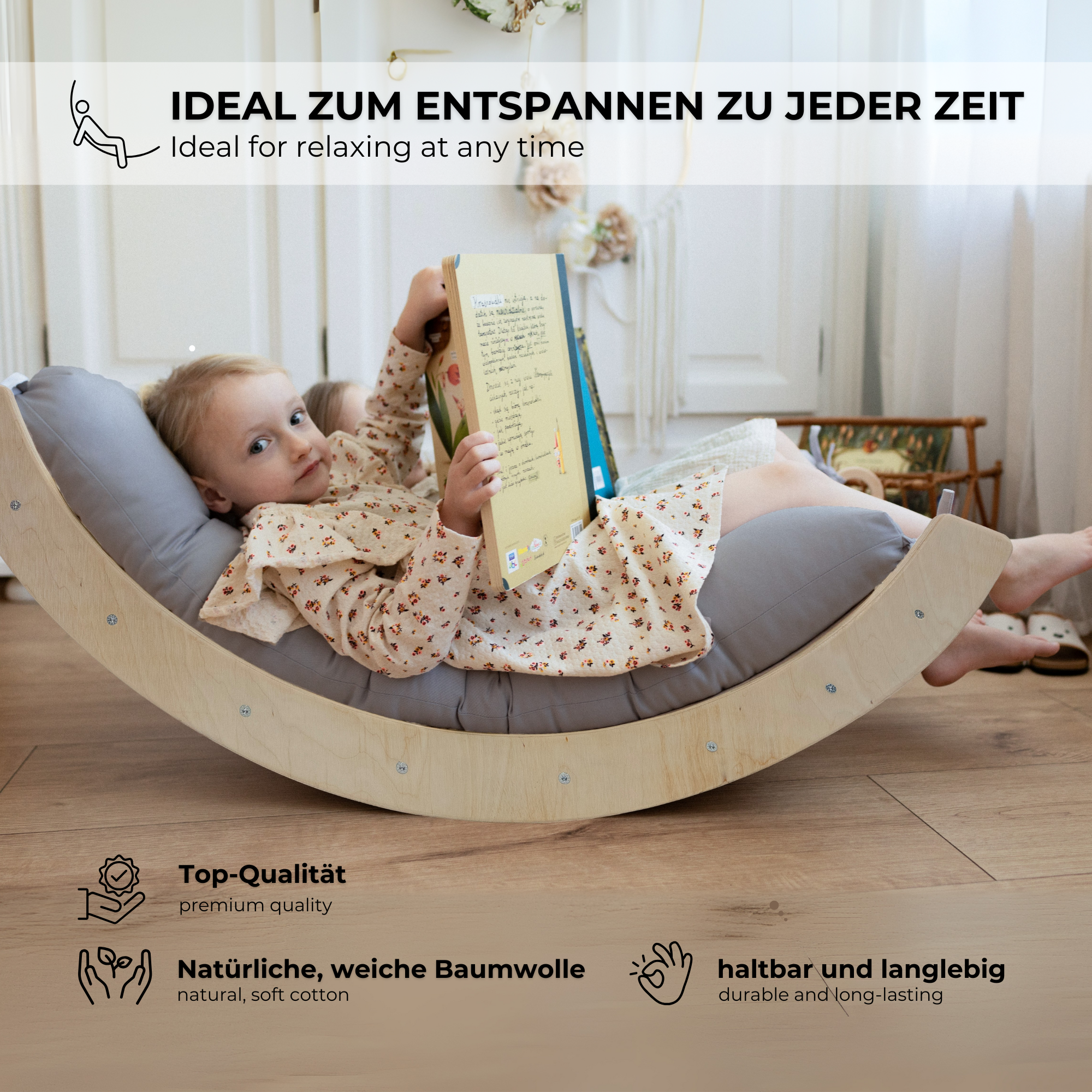 MAMOI® Cushion for toddler climbing frame indoor, Cushion for Baby kids climbing dome, Mat for wooden climbing triangle for children from 1/2/3 years-1