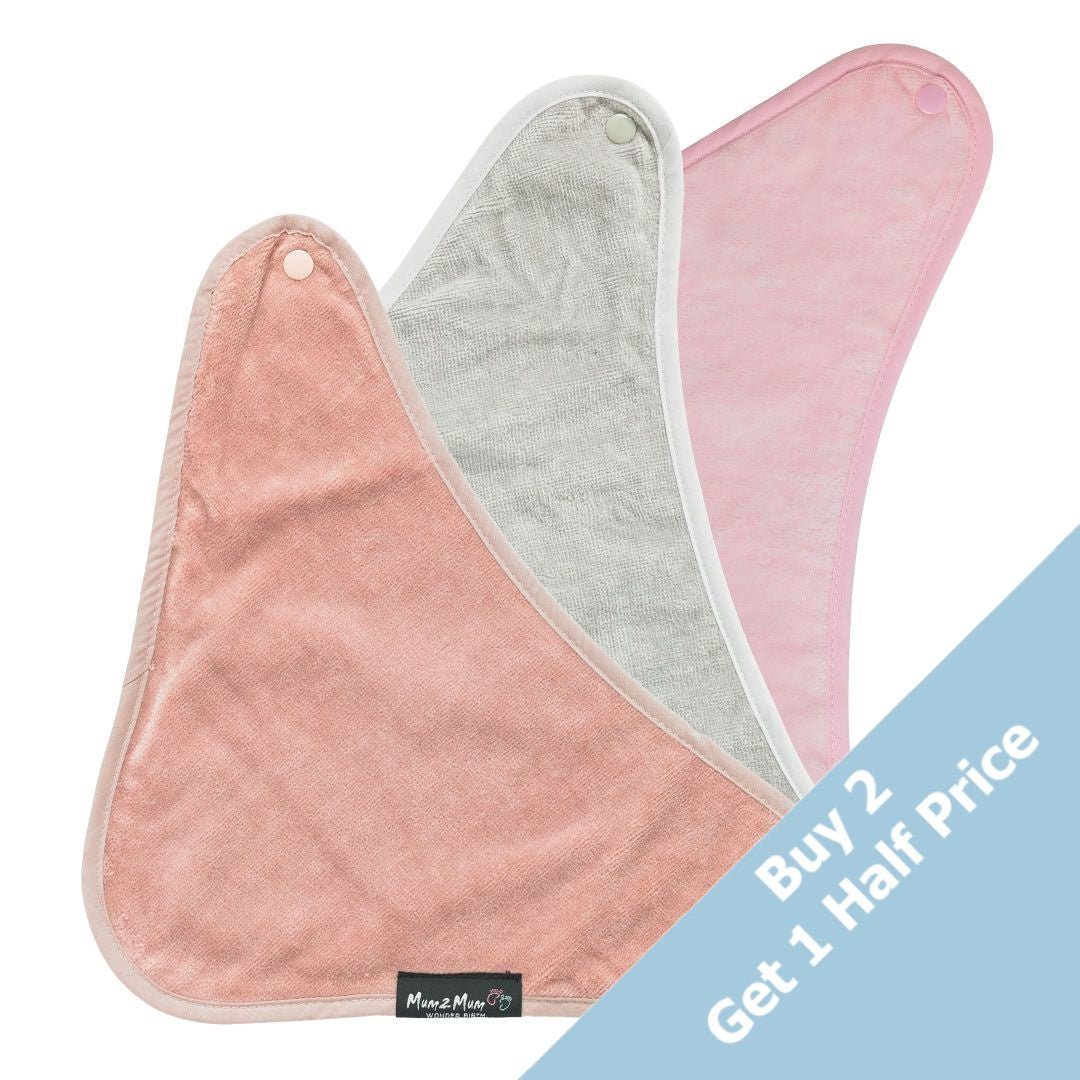 3 PACK - Mum 2 Mum Bandana Style Baby Bibs - Dusty Pink / Baby Pink / Stone - mezetto Baby&More Baby&More