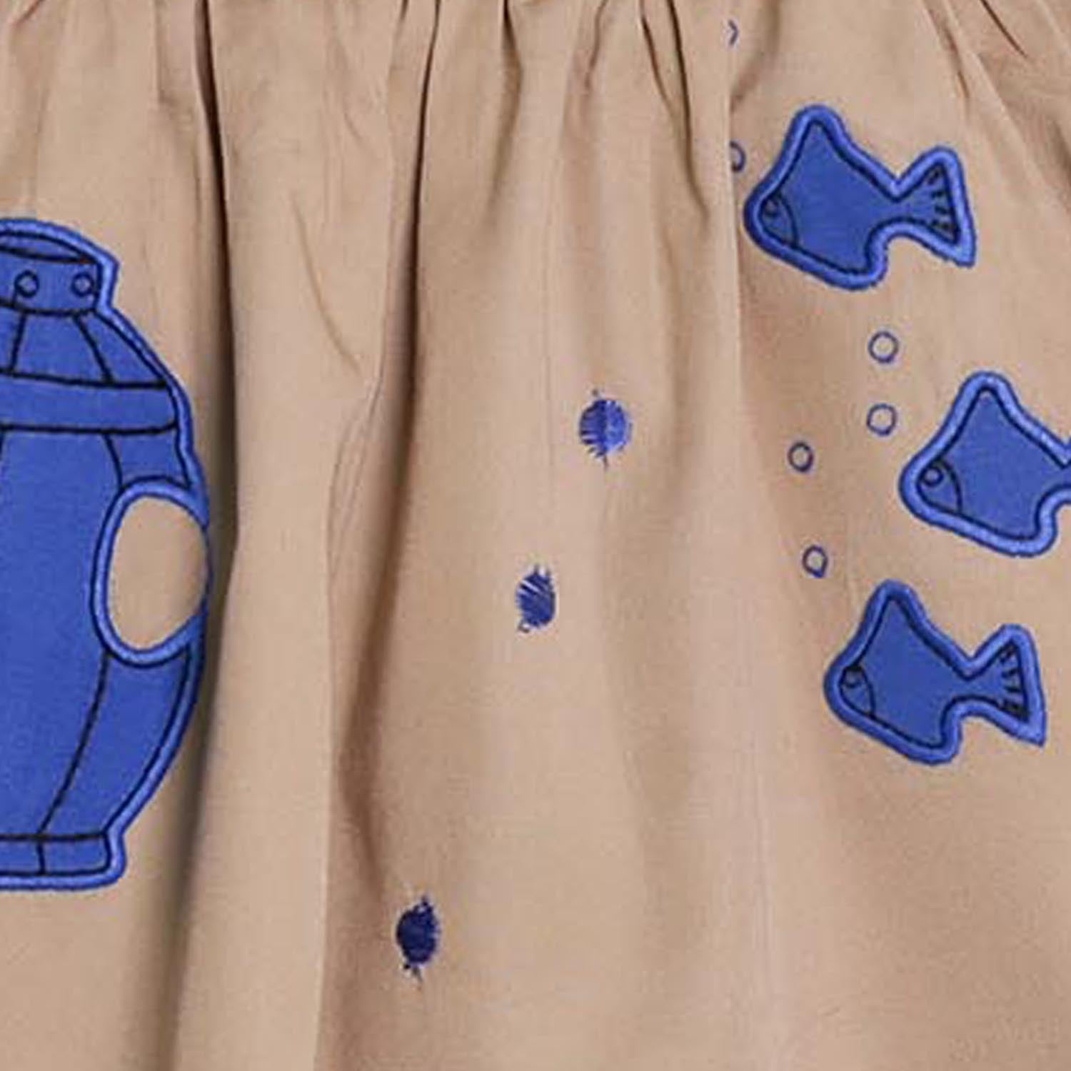 MAGIC MENDING PRELOVED Beige Cotton Skirt with Submarine, 2 years-2