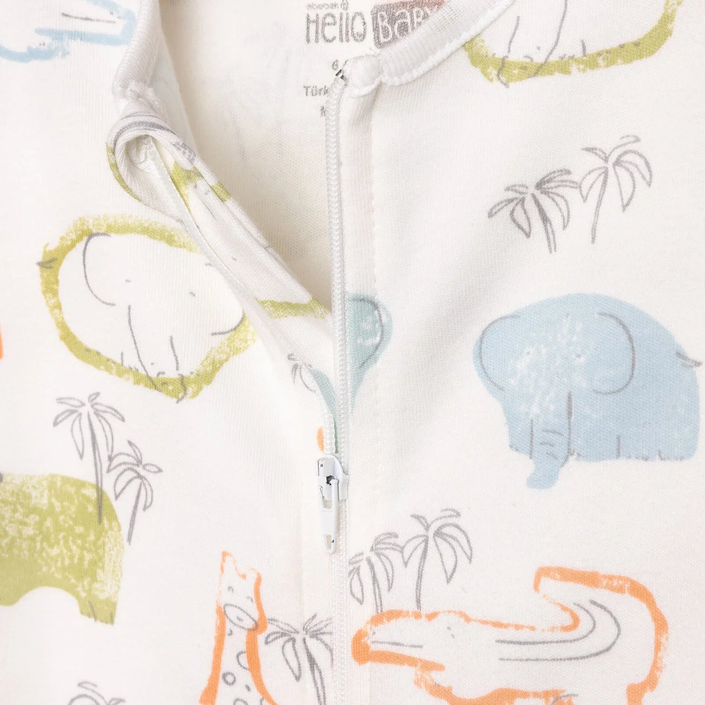 HelloBaby Newborn Boy Footed Jumpsuit - Ecru