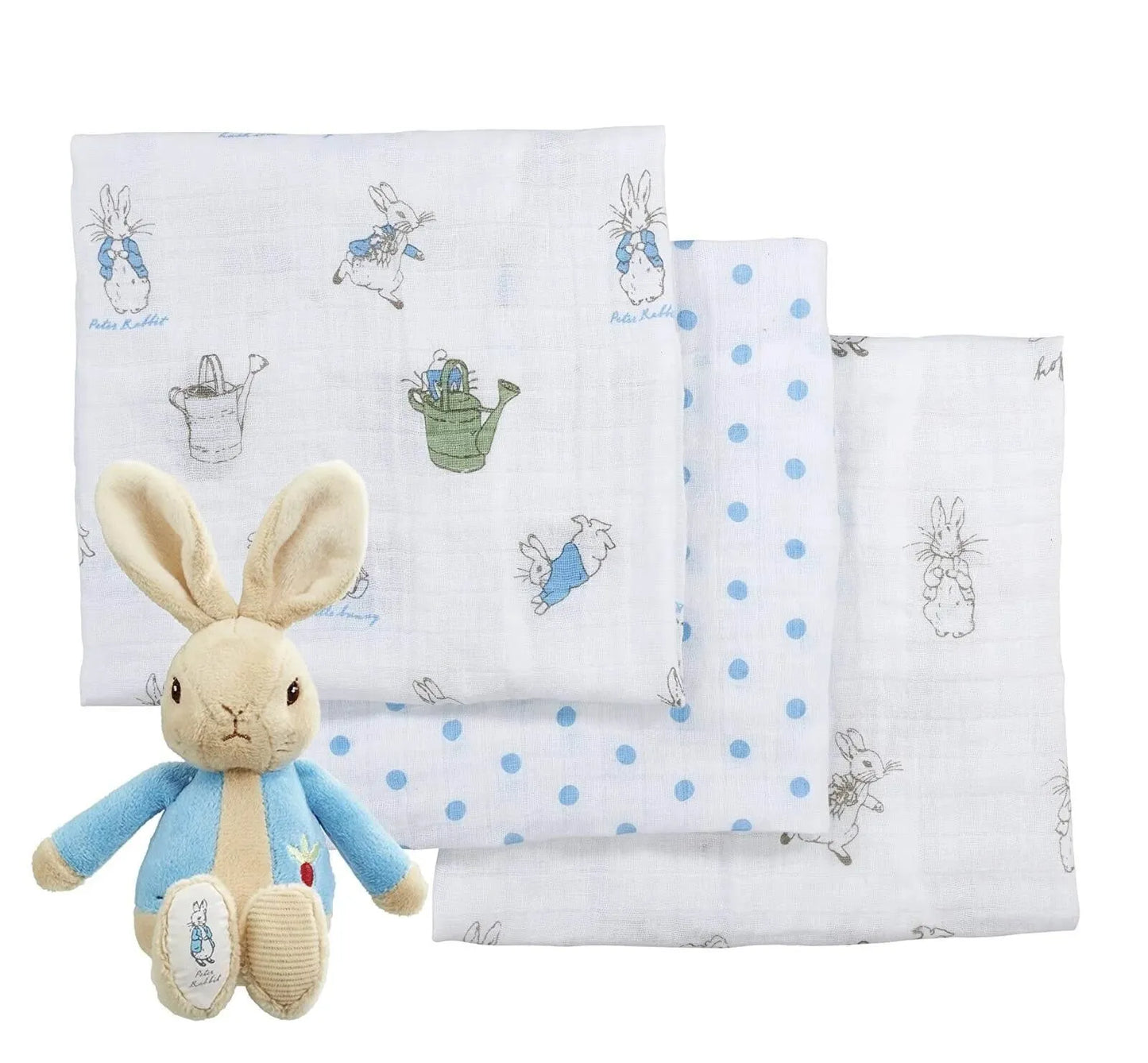 Peter Rabbit Soft Toy and Muslin
