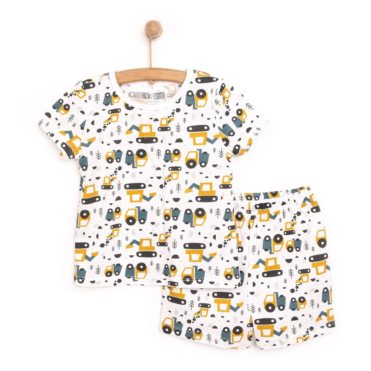 HelloBaby Baby Boy Short Sleeve Pyjamas Set - Ecru