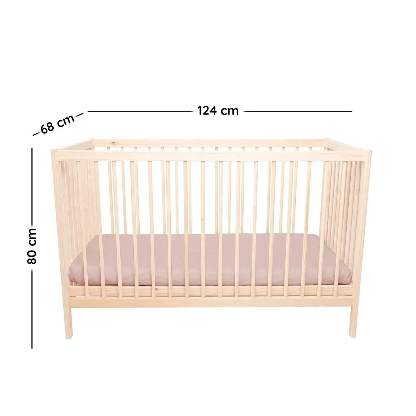 Kukka Natural Wood 2-Level Cot 70x140