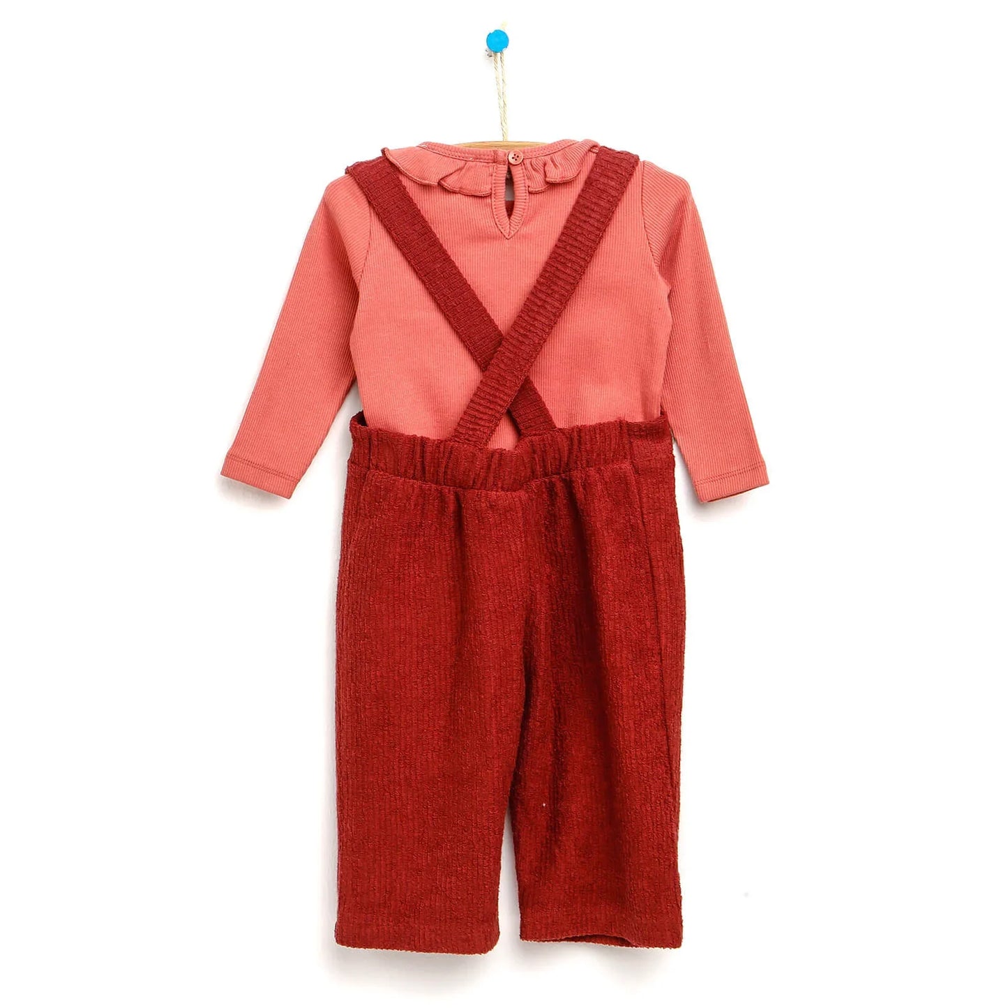 HelloBaby Overall Shorts-Sweatshirt - Pink