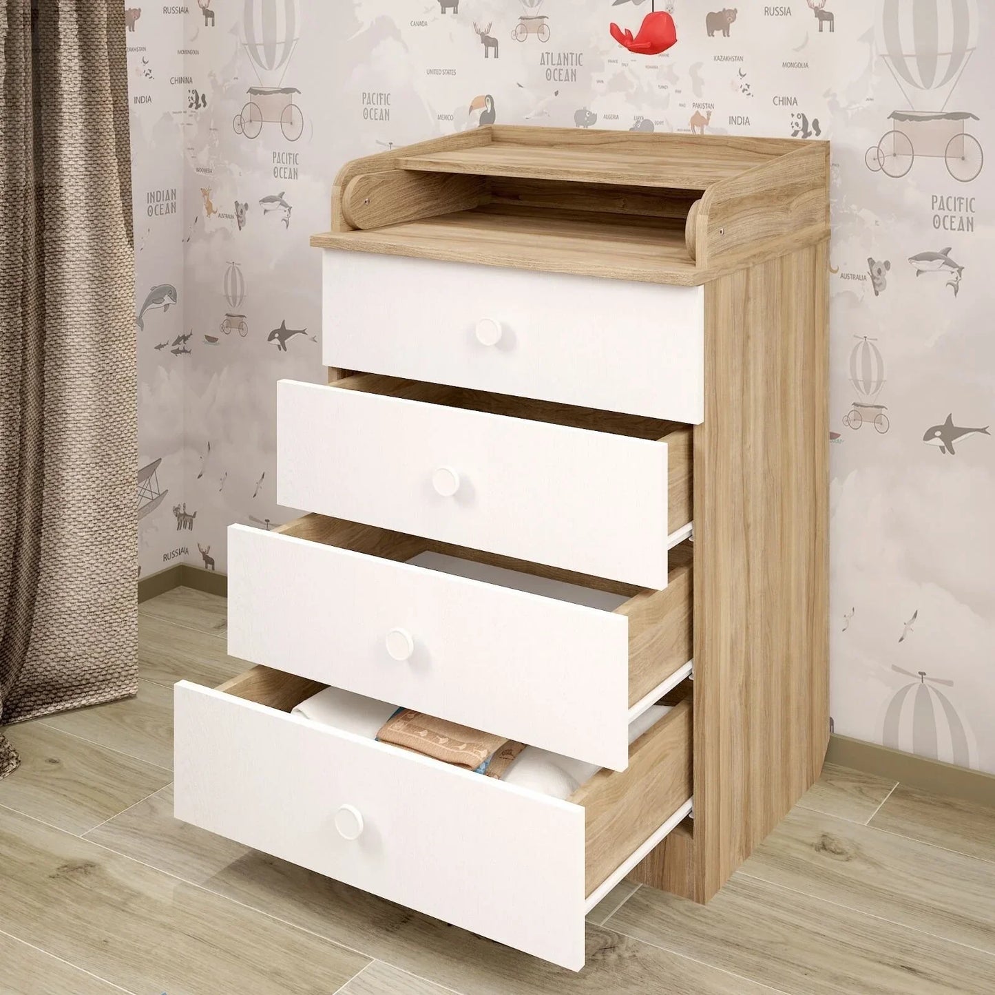 Shefa Kids 600 Changing Dressers - Elm/White