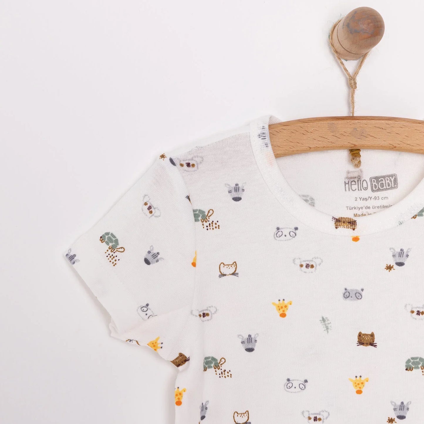 HelloBaby Unisex Baby Short Sleeve Bodysuit 2 pcs - Ecru