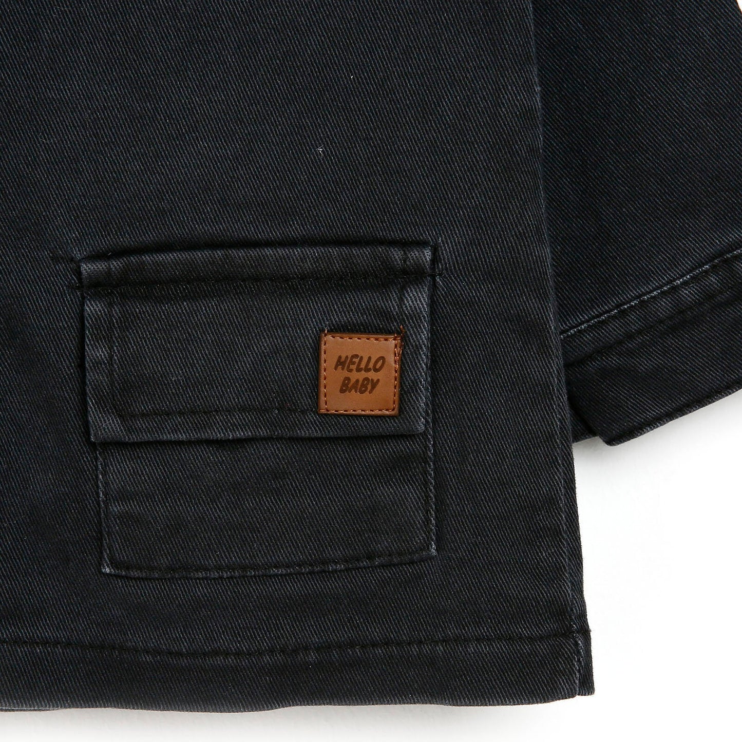 HelloBaby Basic Baby Boy Gabardine Jacket - Anthracite