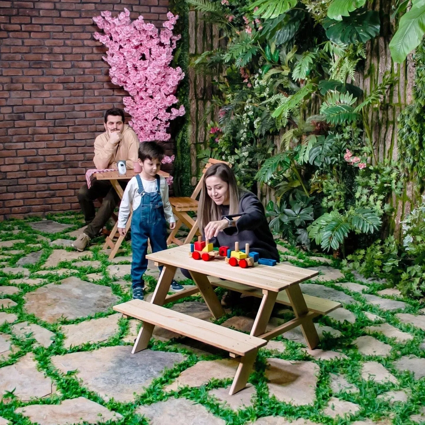 Montessori Wooden Mini Picnic Table