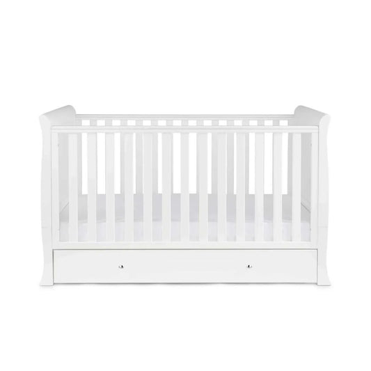 Ickle Bubba Snowdon Classic Cot Bed White - Fibre Mattress