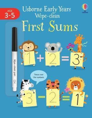 Early Years Wipe-Clean: First Sums – Jessica Greenwell – Usborne Publishing – kitap kapağı