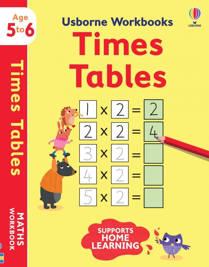 Usborne Workbooks Times tables 5-6 – Holly Bathie – Usborne Publishing – kitap kapağı