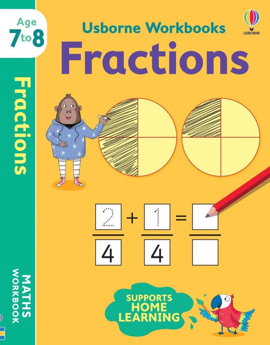 Usborne Workbooks Fractions 7-8 – Holly Bathie – Usborne Publishing – kitap kapağı