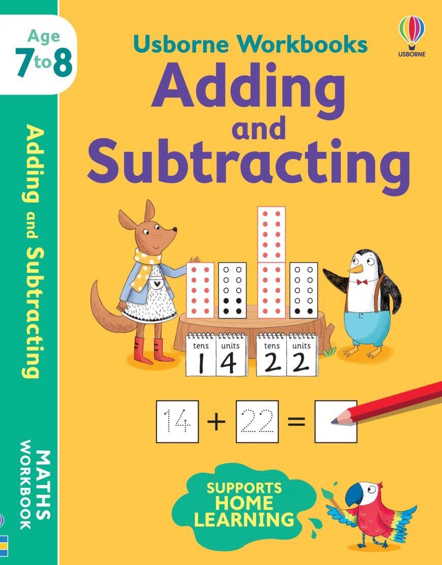 Usborne Workbooks Adding and Subtracting 7-8 – Holly Bathie – Usborne Publishing – kitap kapağı