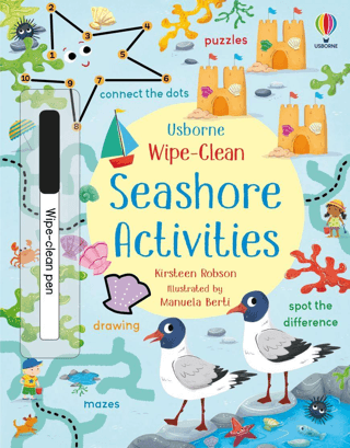 Wipe-Clean: Seashore Activities – Kirsteen Robson – Usborne Publishing – kitap kapağı